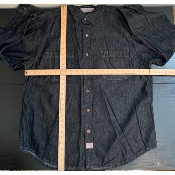 Levi Strauss Signature Black Denim Button Up Shirt Long Sleeve Workwear Men's XL - Picture 9 of 9